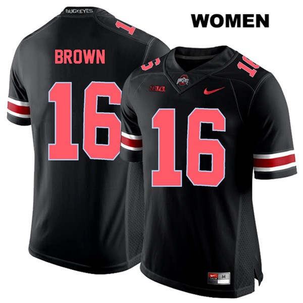 Ohio State Buckeyes Women's Cameron Brown #16 Red Number Black Authentic Nike College NCAA Stitched Football Jersey BD19T56KL